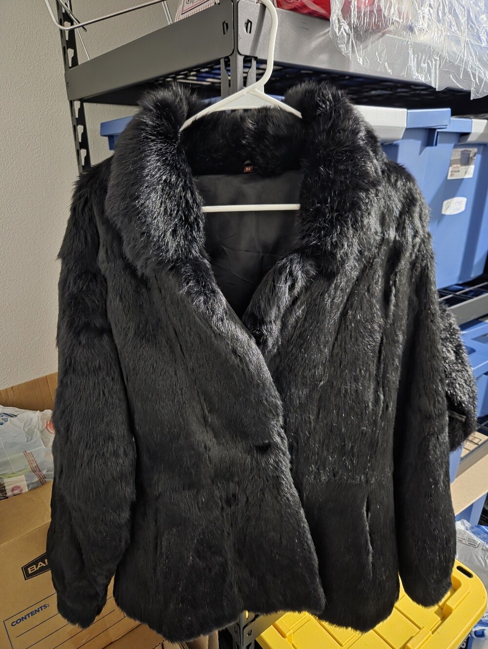 Womens Fur Origin France Black Fur Coat